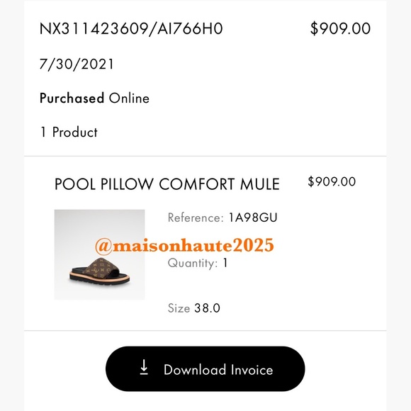 Louis Vuitton POOL PILLOW COMFORT MULE Size 38 - Picture 16 of 16
